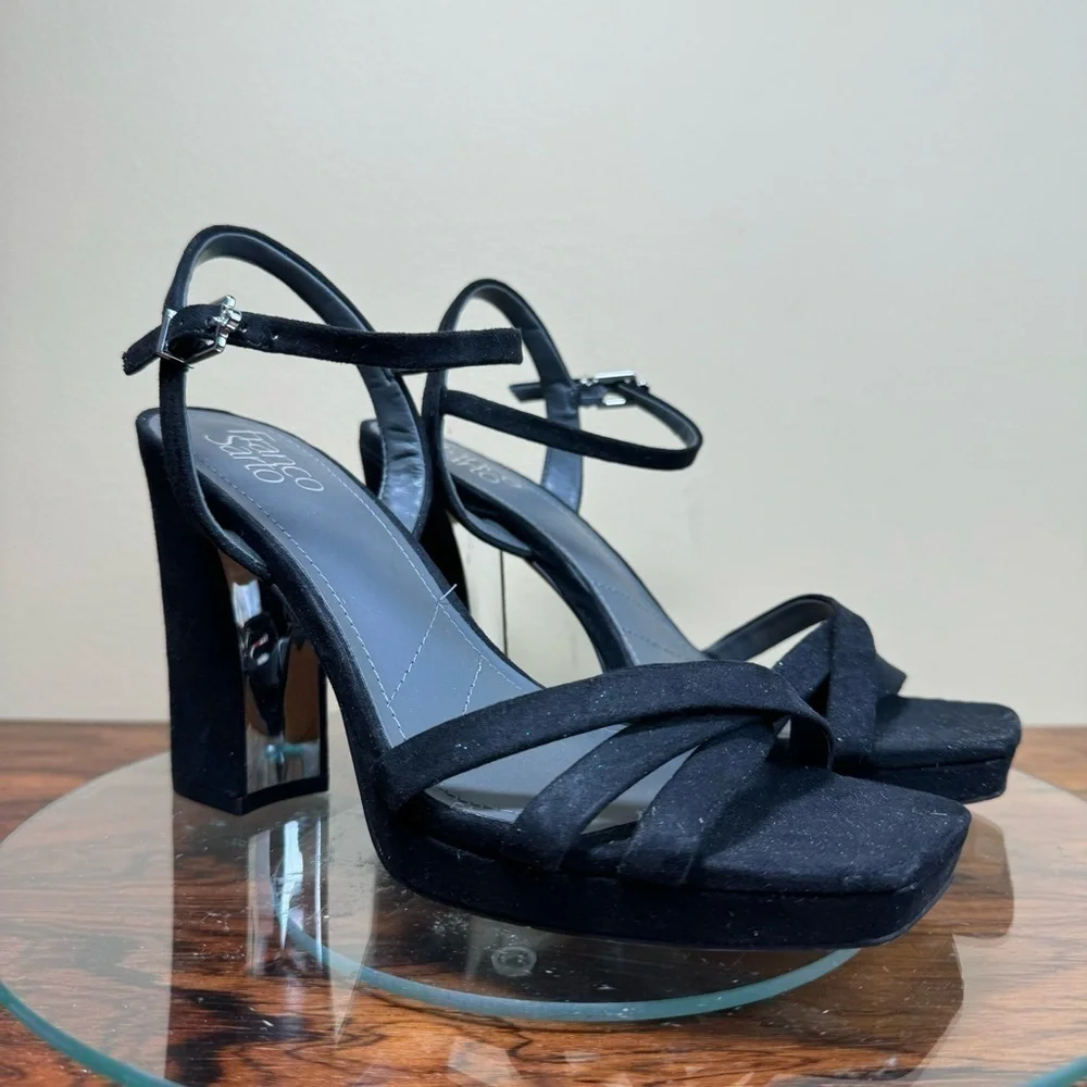 Franco Sarto Damalis Platform Sandal - Black Galaxy - size 8